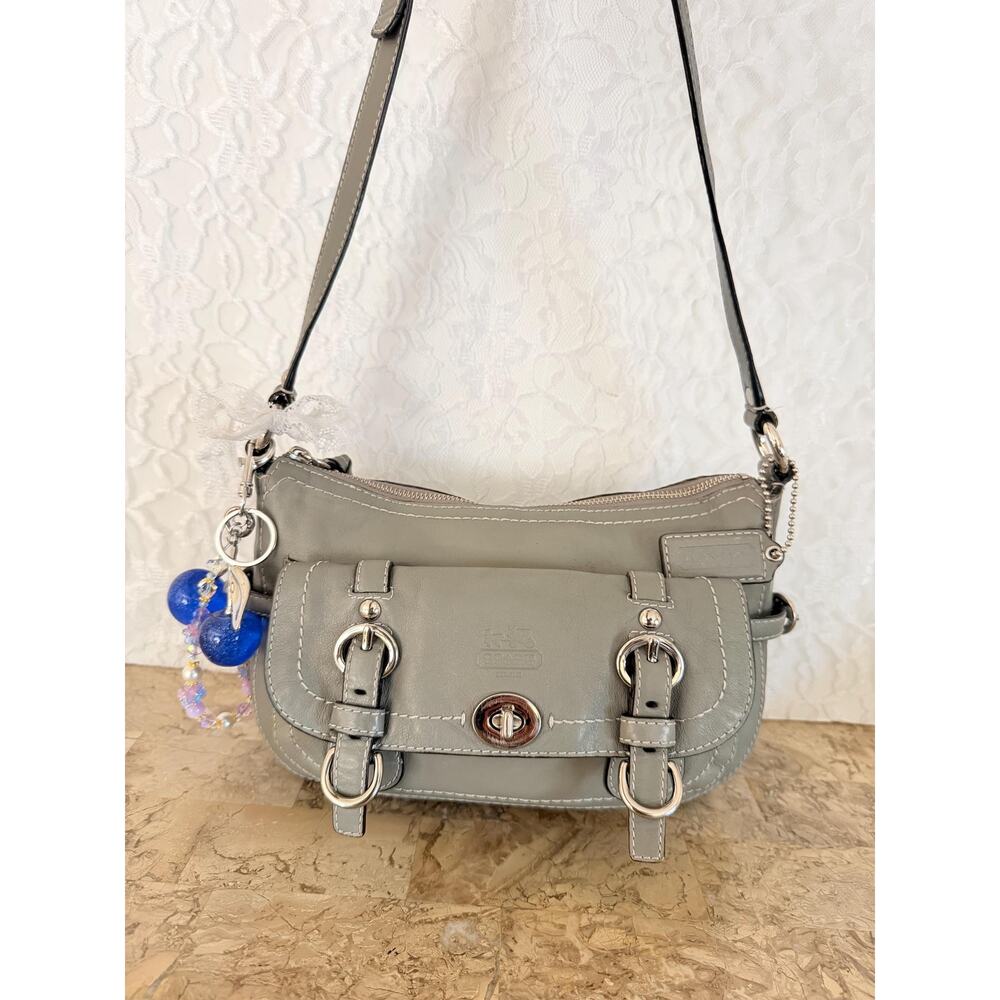 Rare Coach Legacy SMALL Garcia light gray Z17195 leather shoulder bag/crossbody